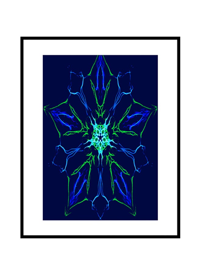 صورة للزينة بتصميم نجوم مع إطار خشبي أزرق / أخضر 40 x 30سم
