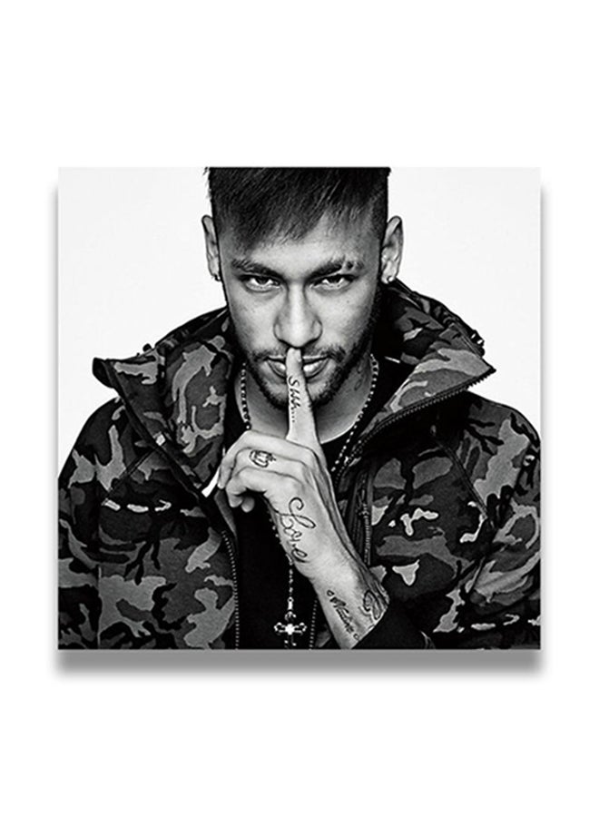 Neymar Decorative Wall Art Painting With Hidden Frame Multicolour 50 x 50centimeter