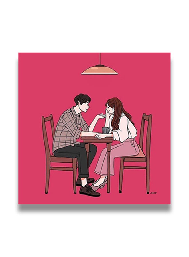 Love Themed Decorative Wall Art Painting With Hidden Frame Multicolour 50 x 50cm