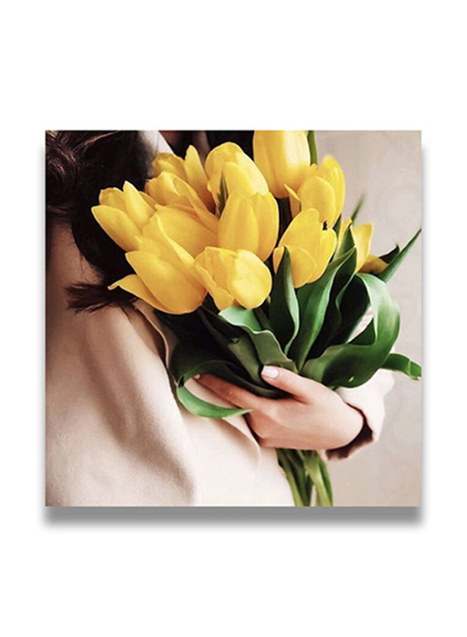 Flowers Themed Decorative Wall Art Painting With Hidden Frame Multicolour 50 x 50cm