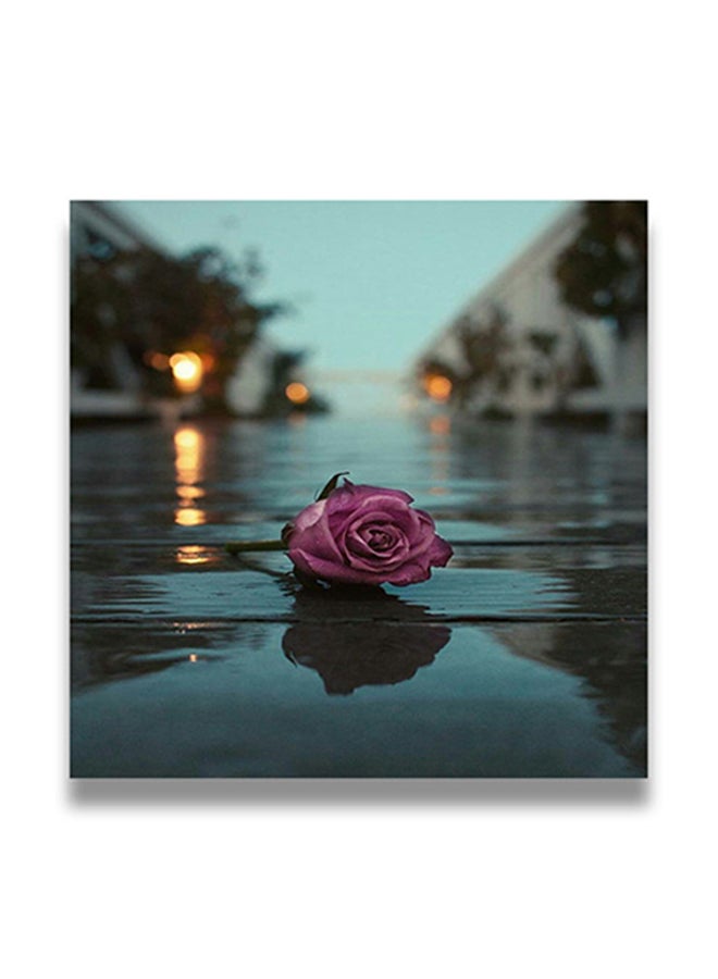لوحة فنية جدارية لزهور بإطار مخفي متعدد الألوان 50 x 50سم