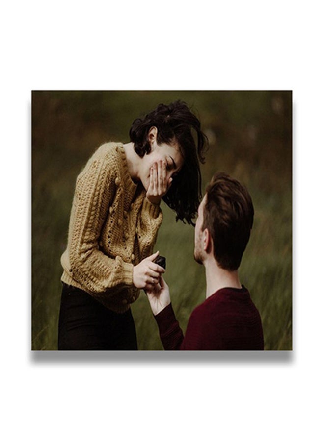 Love Themed Decorative Wall Art Painting With Hidden Frame Multicolour 50 x 50cm