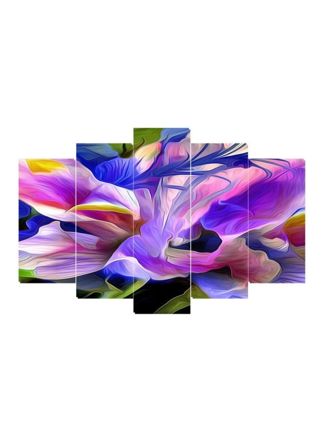 5-Piece Flower Themed Wall Art Set Multicolour 100x60cm