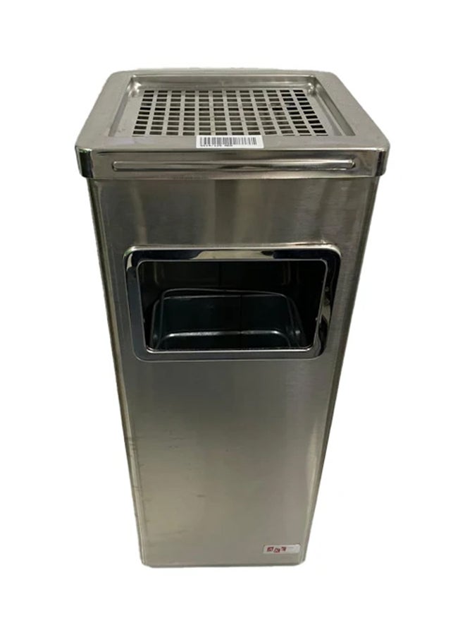 AKC Square Top Ashtray Bin Metallic Silver 30Liters - Image 1
