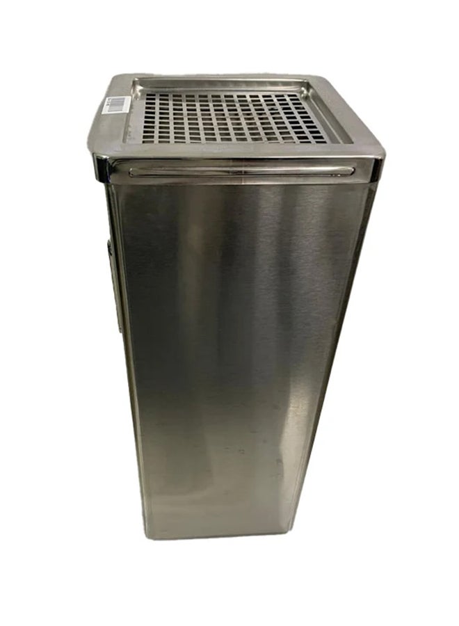 AKC Square Top Ashtray Bin Metallic Silver 30Liters - Image 2