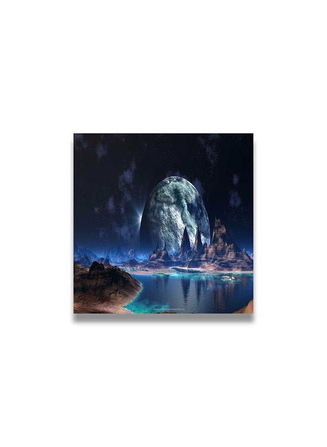 Space Themed Wall Painting Without Frame Multicolour 50x50cm
