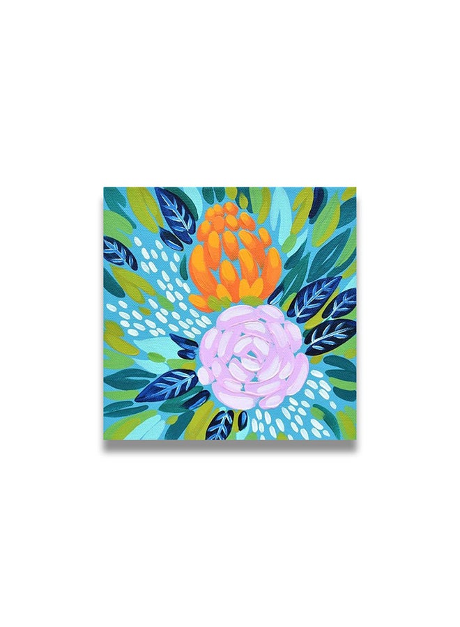 Flower Themed Wall Painting Without Frame Multicolour 50x50cm