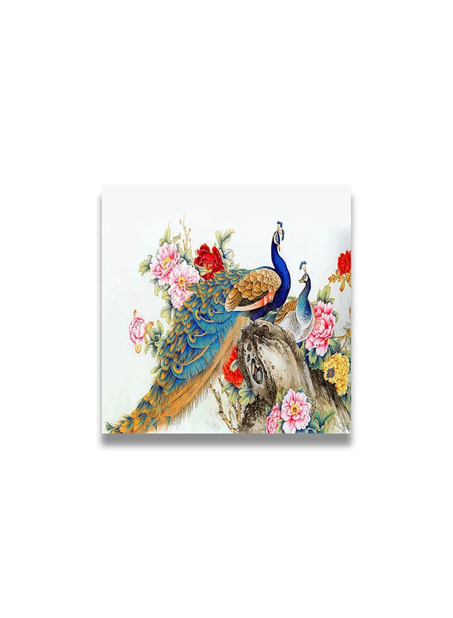 Royal Peacock Design Decals Wall Sticker Multicolour 50x50cm