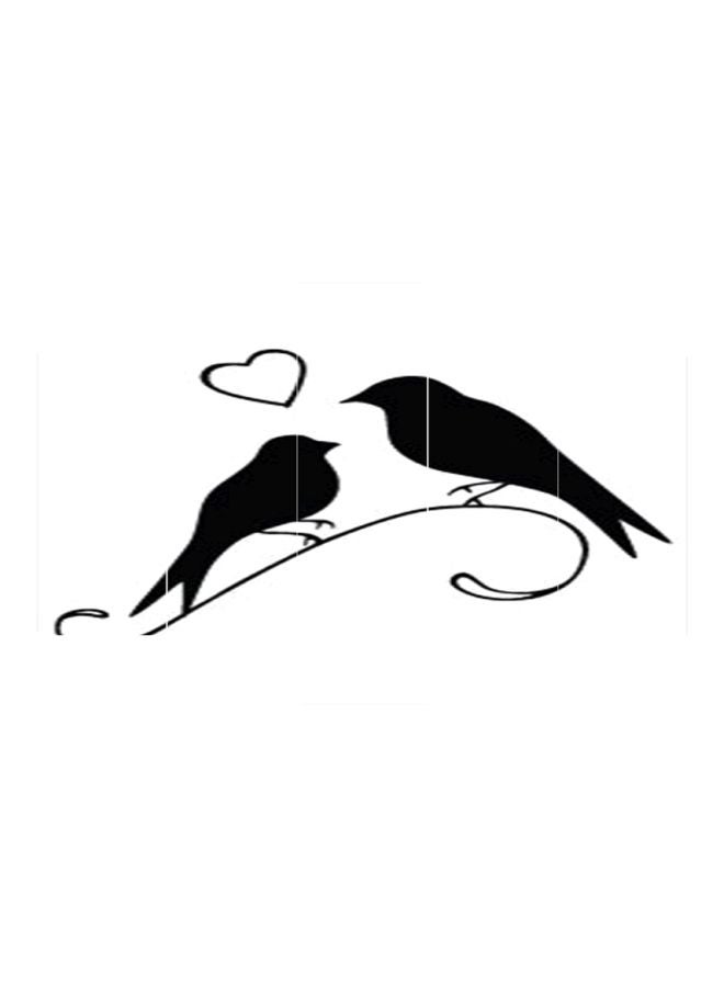 "طقم لوحات فنية من 5 قطع بعنوان "Bird Love" أبيض/ أسود 100x60سم