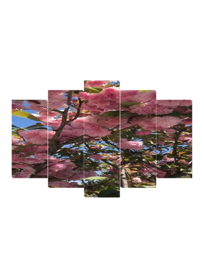 5-Piece Nature Themed Wall Art Set Pink/Green/Blue 120x80cm