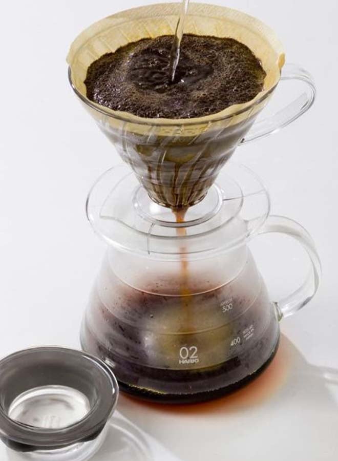 هاريو أداة تقديم القهوة من الزجاج سعة 600 مل 600.0 ml V60 Glass شفاف  - Image 3