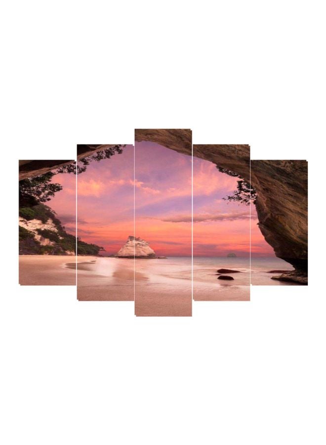 مجموعة من 5 لوحات فنية مستوحاة من الطبيعة متعدد الألوان 120x80سم