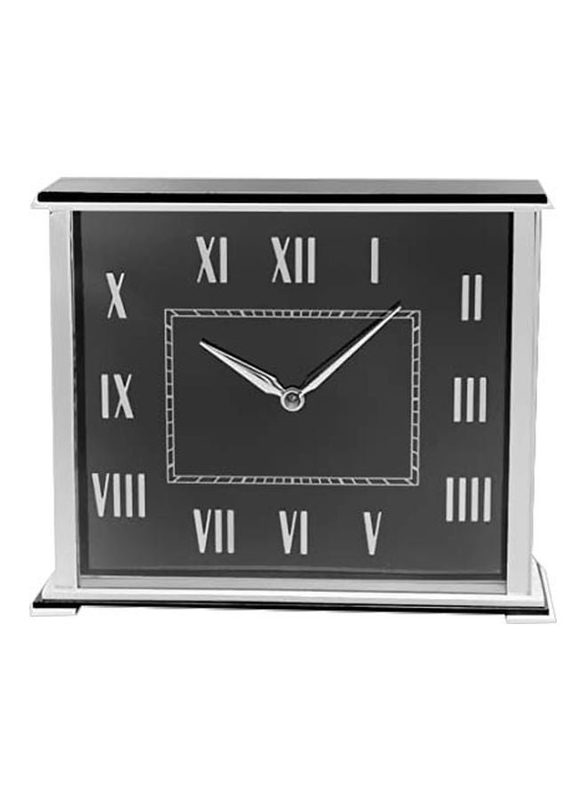 Analog Desktop Clock Black/Silver 7.8x16.5cm - Image 1