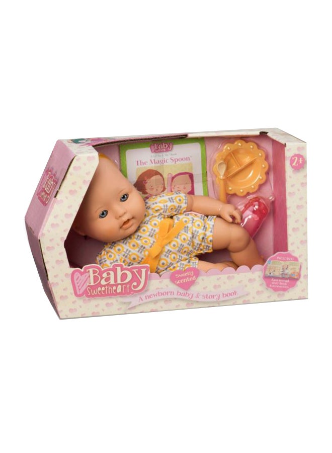 Baby Sweetheart Feeding Time Doll With Book 12 x 7 x 4.5cm - Image 1