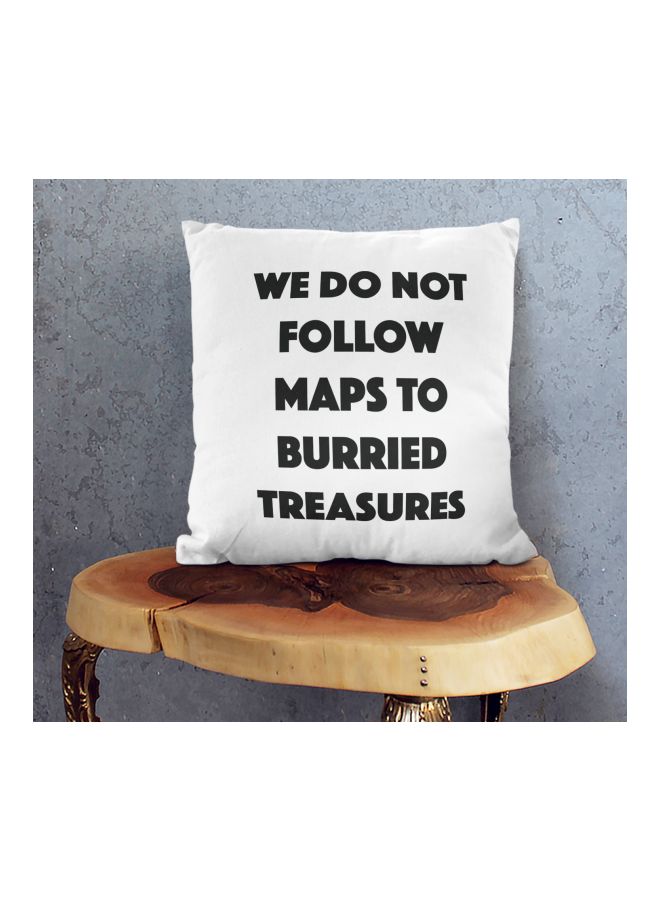 We Do Not Follow Maps Quote Decorative Pillow White/Black 16x16inch - Image 2