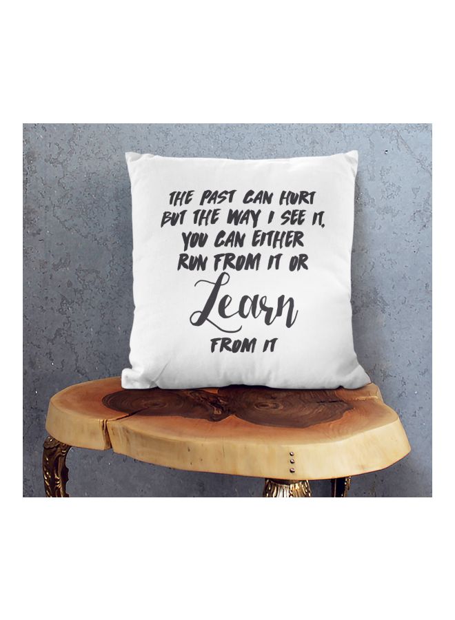 The Past Can Hurt Quote Decorative Pillow White/Black 16x16inch  - Image 2
