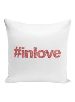 Generic In Love Printed Decorative Pillow White/Pink 16x16inch  - Image 1