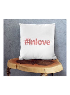 Generic In Love Printed Decorative Pillow White/Pink 16x16inch  - Image 2
