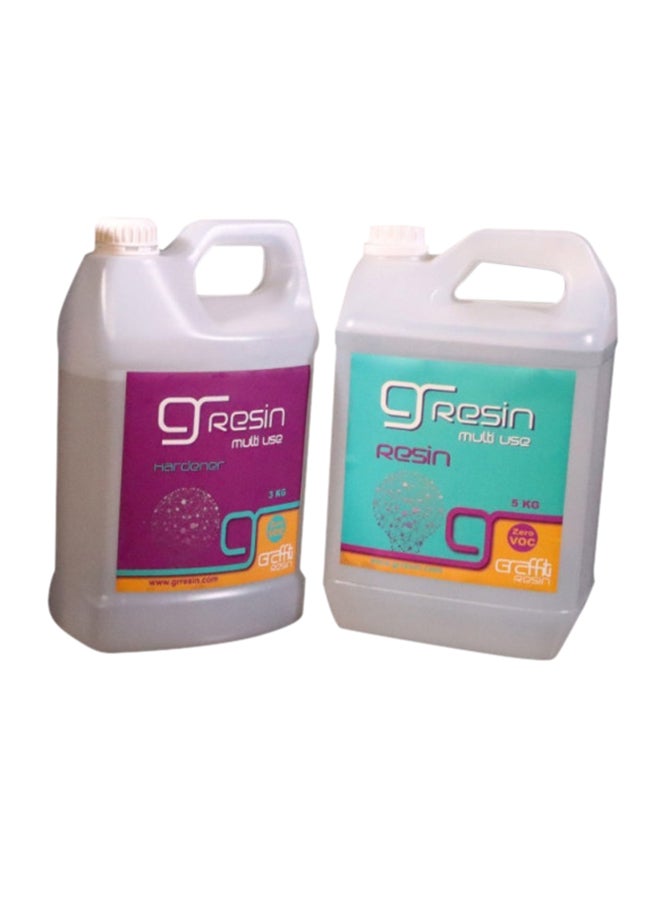 Graffiti Resin - 2-Piece Resin And Hardener Set Clear 8kg - Image 1
