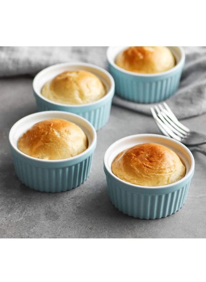 6-Piece Classic Souffle Dish Ramekin Set Blue/White 8 x 8cm  - Image 2