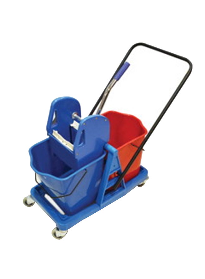 Mop Trolley With Two Buckets And Wringer Red/Black/Blue 50Liters