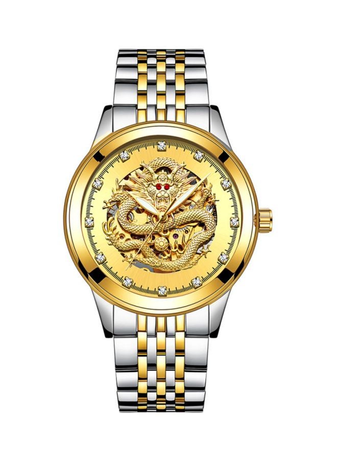 تيفيز ساعة يد بعقارب وسوار من الإستانلس ستيل للرجال - Image 1