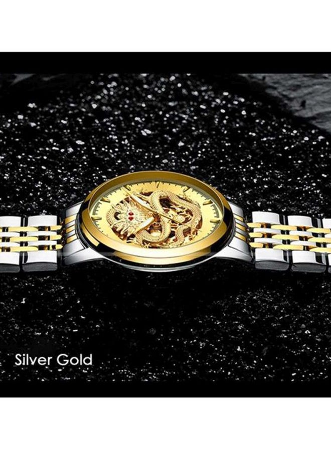 تيفيز ساعة يد بعقارب وسوار من الإستانلس ستيل للرجال - Image 3