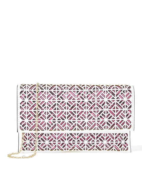 All-Over Pattern Clutch Pink/White
