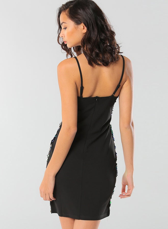 Diva London - Vana Sequin Embellished Strap Dress Multicolour - Image 1