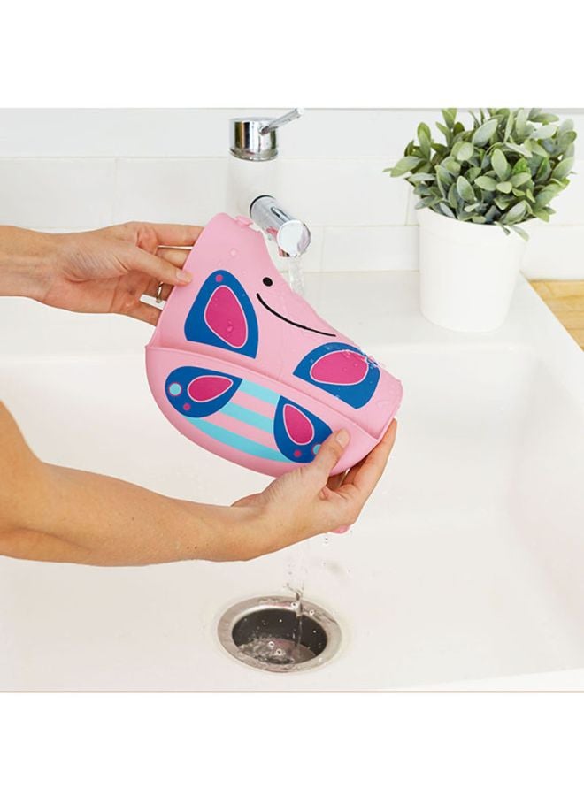 سكيب هوب مريلة أطفال فولد آند جو سيليكون بنمط فراشة - وردي/ أزرق - Image 5