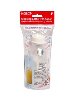 pigeon Weaning Bottle With Spoon, 240 mL - Clear/White  - Image 2