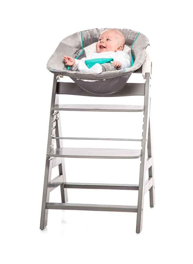 hauck - Alpha Bouncer 2 - In - 1 Newborn Set, Cosy Baby Rocker From Birth, Compatible With Wooden Grow - Along High Chair Alpha+, Beta+, Seat Minimizer, Hearts Grey - Image 1