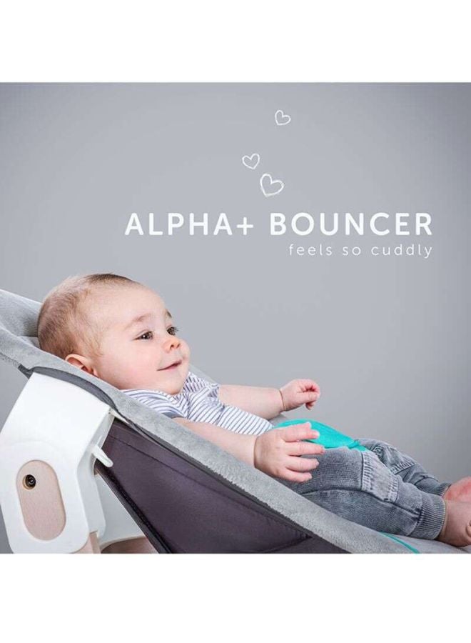 hauck - Alpha Bouncer 2 - In - 1 Newborn Set, Cosy Baby Rocker From Birth, Compatible With Wooden Grow - Along High Chair Alpha+, Beta+, Seat Minimizer, Hearts Grey - Image 1