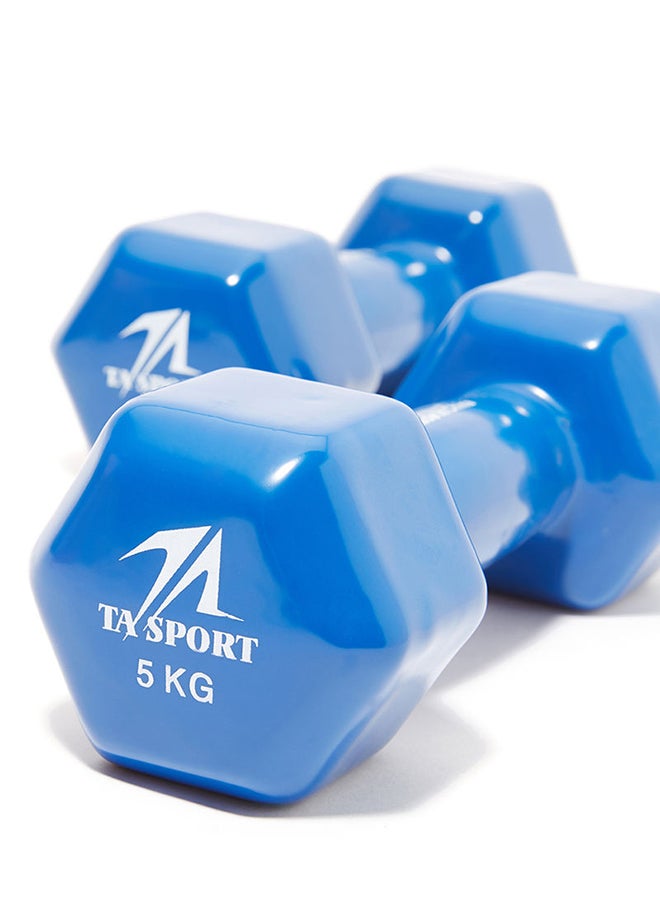 TA SPORT Set Of 2 Hex Vinyl Dipping Dumbbell 5kg - Image 3