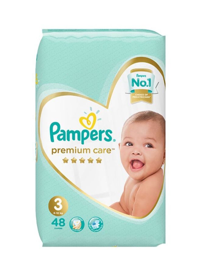 Pampers - Premium Care Diapers, Size 3, Midi, 6-10 Kg, Jumbo Pack,48 Diapers - Image 1