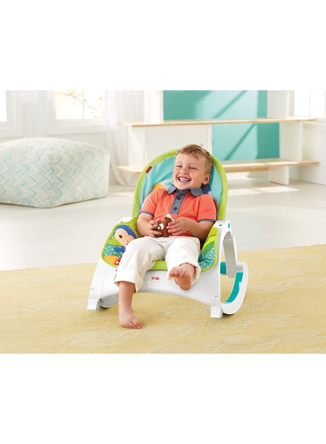 Fisher-Price Newborn-To-Toddler Portable Rocker - Green/White/Blue - Image 4