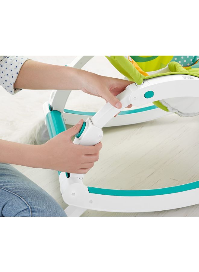 Fisher-Price Newborn-To-Toddler Portable Rocker - Green/White/Blue - Image 5