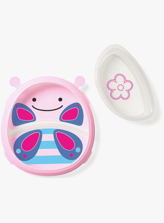Skip Hop - Butterfly Pattern Smart Serve Plate And Bowl Set - Pink - Image 1