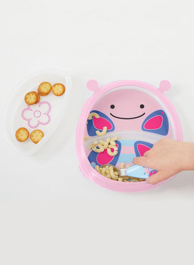 Skip Hop - Butterfly Pattern Smart Serve Plate And Bowl Set - Pink - Image 1