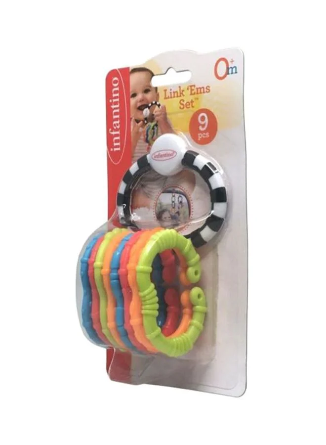 infantino 9-Piece Link EMS Teether Set, 0+ M - Multicolour