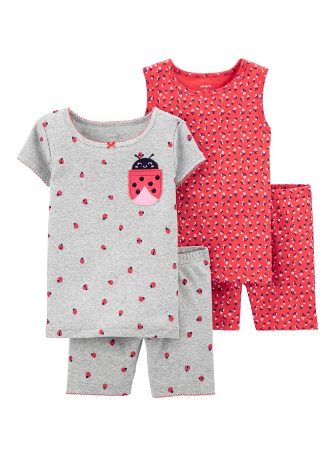 carter's Infant Girls Ladybug T-Shirt Pyjama Sets Print - Image 1