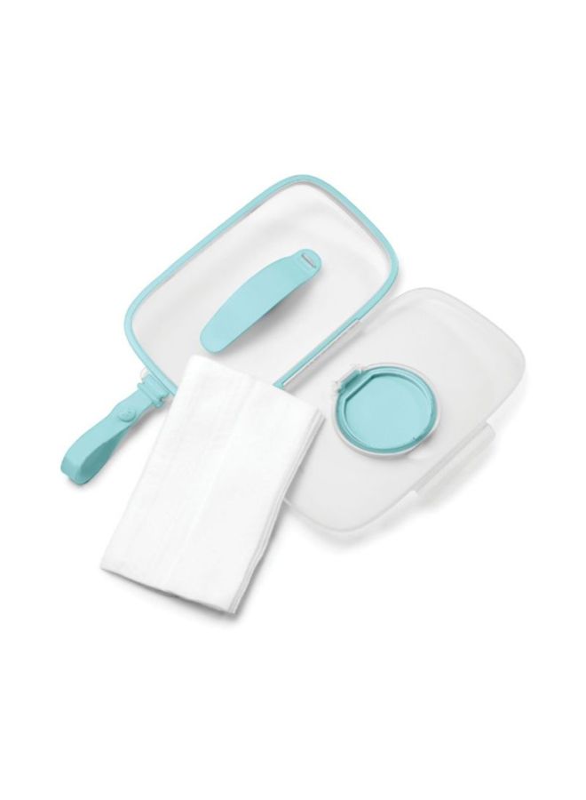 Skip Hop - Grab And Go Snug Seal Wipes Case - White/Blue - Image 1