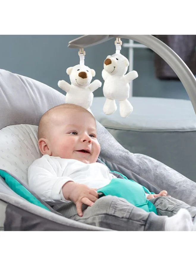 hauck Leisure, Baby Rocker From Birth Up To 9 Kg, Swing And Chair, Tilt-Resistant Bouncer With Removable Play Arch, Adjustable Backrest, Carry Straps, Safety Harness, Bear Hearts