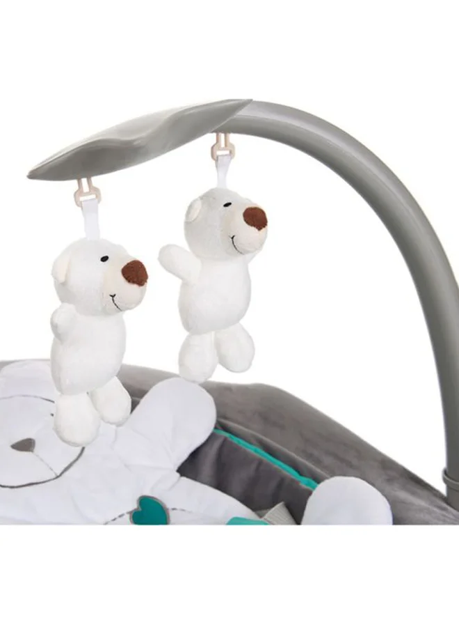 hauck Leisure, Baby Rocker From Birth Up To 9 Kg, Swing And Chair, Tilt-Resistant Bouncer With Removable Play Arch, Adjustable Backrest, Carry Straps, Safety Harness, Bear Hearts