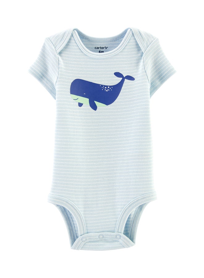 carter's Striped Whale Collectible Bodysuit Blue - Image 1