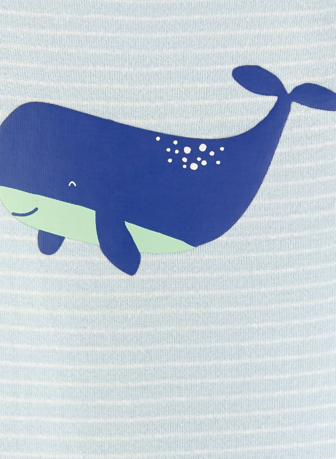 carter's Striped Whale Collectible Bodysuit Blue - Image 2