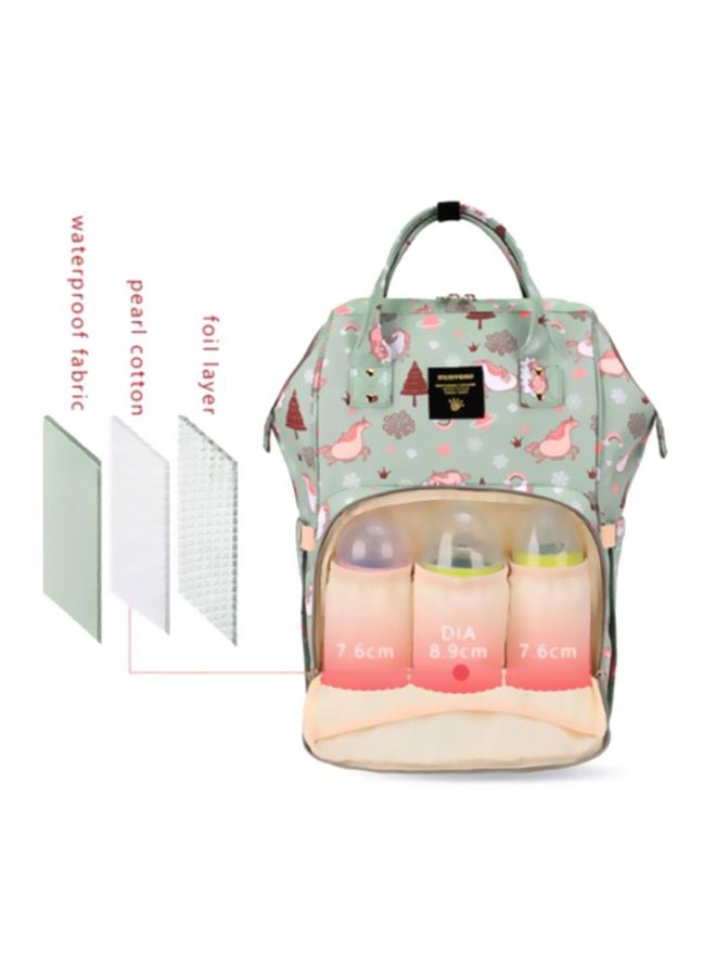 Sunveno - Diaper Backpack Unicorn Printed Waterproof - Green Dream Sky - Image 1