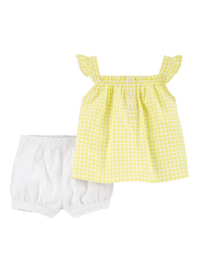 carter's 2-Piece Flutter Tank And Twill Shorts Set Yellow  - Image 1