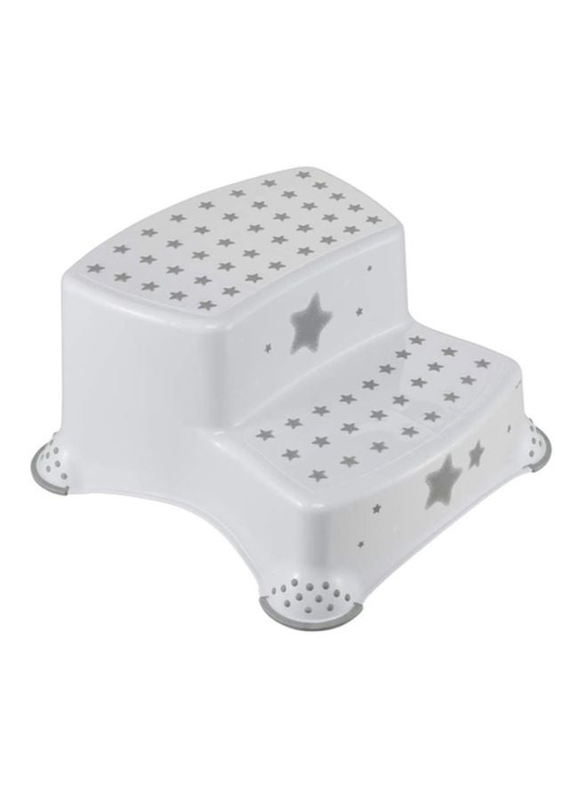 Anti-Slip Double Step Function Stool - White