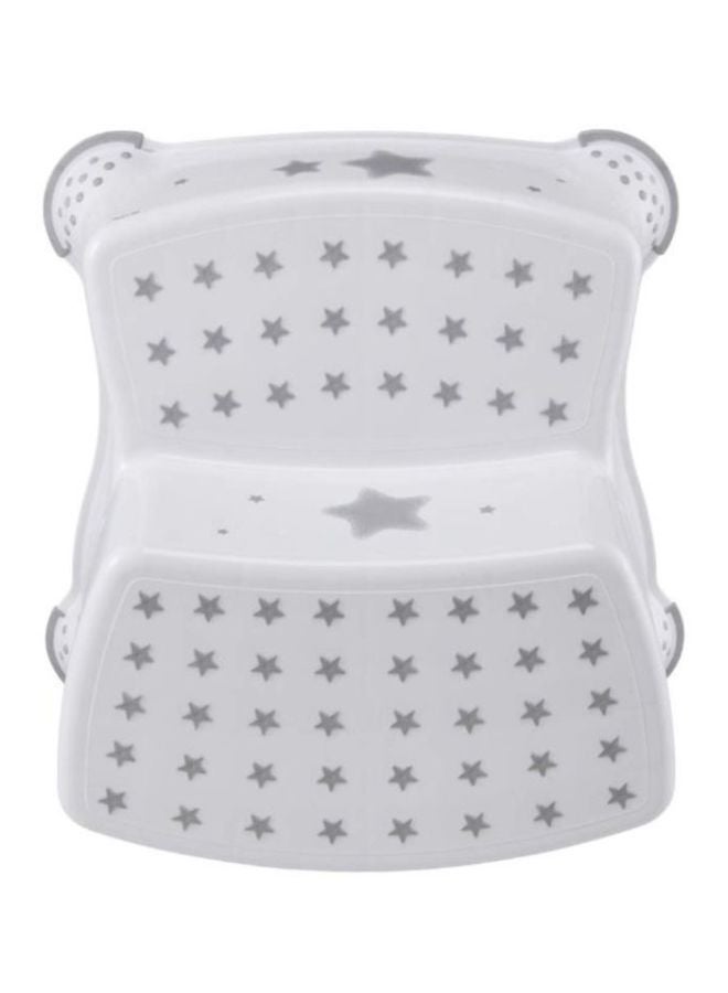 Anti-Slip Double Step Function Stool - White